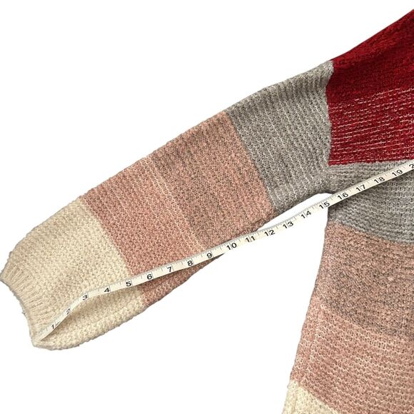 Knox Rose Sweater Womens XL Striped Pullover Knit Soft Cozy V Neck Casual Boho - Picture 11 of 13